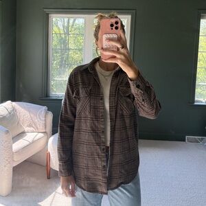 Abercrombie & Fitch Dark Brown Checkered Buttondown